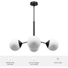 image:imageHunter  Hepburn 4Light Modern Brass Large Chandelier Dimmable Modern Style Sputnik Shaped for Bedrooms Kitchens Dining Living Rooms  19016Matte White Finish