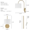 image:imageHunter  Horizon 1Light Medium Size Sconce Builtin Dimmer Modern Style Fabric Shade Bulb Included Adjustable Head for Bedrooms Kitchens Dining Living Rooms Brushed NickelAlturas Gold