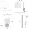 image:imageHunter  Horizon 1Light Medium Size Sconce Builtin Dimmer Modern Style Fabric Shade Bulb Included Adjustable Head for Bedrooms Kitchens Dining Living Rooms Brushed NickelBrushed Nickel