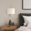 image:imageHunter  Horizon 1Light Medium Size Sconce Builtin Dimmer Modern Style Fabric Shade Bulb Included Adjustable Head for Bedrooms Kitchens Dining Living Rooms Brushed NickelBrushed Nickel