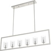 image:imageHunter  Kerrison 6light Natural Black Iron Extra Large Chandelier Dimmable Linear Shaped for Bedrooms Kitchens Dining Living Rooms  19548Brushed Nickel