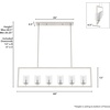 image:imageHunter  Kerrison 6light Natural Black Iron Extra Large Chandelier Dimmable Linear Shaped for Bedrooms Kitchens Dining Living Rooms  19548Brushed Nickel