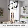 image:imageHunter  Kerrison 6light Natural Black Iron Extra Large Chandelier Dimmable Linear Shaped for Bedrooms Kitchens Dining Living Rooms  19548Natural Iron