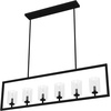 image:imageHunter  Kerrison 6light Natural Black Iron Extra Large Chandelier Dimmable Linear Shaped for Bedrooms Kitchens Dining Living Rooms  19548Natural Iron