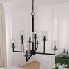 image:imageHunter  Kerrison 8Light Natural Black Iron Dimmable Large Chandelier for Bedrooms Kitchens Dining Living Rooms  19532