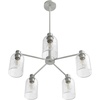 image:imageHunter  Lochemeade 5light Brushed Nickel Large Chandelier Dimmable Modern Style Candle Shaped for Bedrooms Kitchens Dining Living Rooms  19197Brushed Nickel