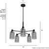 image:imageHunter  Lochemeade 5light Brushed Nickel Large Chandelier Dimmable Modern Style Candle Shaped for Bedrooms Kitchens Dining Living Rooms  19197Natural Iron