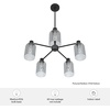 image:imageHunter  Lochemeade 5light Brushed Nickel Large Chandelier Dimmable Modern Style Candle Shaped for Bedrooms Kitchens Dining Living Rooms  19197Natural Iron