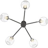 image:imageHunter  Lochemeade 5light Brushed Nickel Large Chandelier Dimmable Modern Style Candle Shaped for Bedrooms Kitchens Dining Living Rooms  19197Noble Bronze
