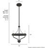 image:imageHunter  Merlin 3light Noble Bronze Small Chandelier Dimmable Industrial Style Empire Shaped for Bedrooms Kitchens Dining Living Rooms  19804