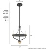 image:imageHunter  Merlin 3light Rustic Iron Small Chandelier Dimmable Industrial Style Empire Shaped for Bedrooms Kitchens Dining Living Rooms  19803