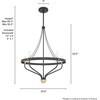 image:imageHunter  Merlin 5light Rustic Iron Medium Size Chandelier Dimmable Industrial Style Empire Shaped for Bedrooms Kitchens Dining Living Rooms  19793