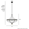image:imageHunter  Merlin 6light Rustic Iron Large Chandelier Dimmable Industrial Style Empire Shaped for Bedrooms Kitchens Dining Living Rooms  19795