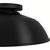 image:imageHunter  Mill Valley 1Light Matte Black Outdoor Flush Mount Ceiling Light Dimmable Transitional Style Dome Shaped for Patios Walkways Garages  46003