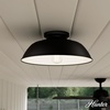 image:imageHunter  Mill Valley 1Light Matte Black Outdoor Flush Mount Ceiling Light Dimmable Transitional Style Dome Shaped for Patios Walkways Garages  46003