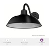 image:imageHunter  Mill Valley 1Light Matte Black Outdoor Wall Light Dimmable Transitional Style Dome Shaped for Patios Walkways Garages  46001