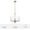 image:imageHunter  Nolita 3light Alturas Gold Medium Size Chandelier Dimmable Modern Style Candle Shaped for Bedrooms Kitchens Dining Living Rooms  19878