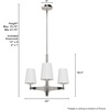 image:imageHunter  Nolita 3light Brushed Nickel Medium Size Chandelier Dimmable Modern Style Candle Shaped for Bedrooms Kitchens Dining Living Rooms  19877