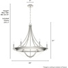 image:imageHunter  Perch Point 6Light Brushed Nickel Casual Style Dimmable Large Chandelier for Bedrooms Kitchens Dining Living Rooms  19415