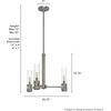 image:imageHunter  River Mill 3light Brushed Nickel Medium Size Chandelier Dimmable Rustic Style Candle Shaped for Bedrooms Kitchens Dining Living Rooms  19473