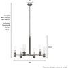image:imageHunter  River Mill 6Light Brushed Nickel Large Chandelier Dimmable Rustic Style Candle Shaped for Bedrooms Kitchens Dining Living Rooms  19477