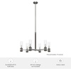image:imageHunter  River Mill 6Light Brushed Nickel Large Chandelier Dimmable Rustic Style Candle Shaped for Bedrooms Kitchens Dining Living Rooms  19477