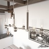 image:imageHunter  River Mill 6light Brushed Nickel Large Chandelier Dimmable Rustic Style Linear Shaped for Bedrooms Kitchens Dining Living Rooms  19471