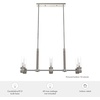 image:imageHunter  River Mill 6light Brushed Nickel Large Chandelier Dimmable Rustic Style Linear Shaped for Bedrooms Kitchens Dining Living Rooms  19471