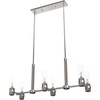 image:imageHunter  River Mill 6light Brushed Nickel Large Chandelier Dimmable Rustic Style Linear Shaped for Bedrooms Kitchens Dining Living Rooms  19471