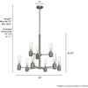 image:imageHunter  River Mill 9light Brushed Nickel Large Chandelier Dimmable Rustic Style Candle Shaped for Bedrooms Kitchens Dining Living Rooms  19479