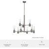 image:imageHunter  River Mill 9light Brushed Nickel Large Chandelier Dimmable Rustic Style Candle Shaped for Bedrooms Kitchens Dining Living Rooms  19479