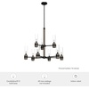 image:imageHunter  River Mill 9light Rustic Iron Large Chandelier Dimmable Rustic Style Candle Shaped for Bedrooms Kitchens Dining Living Rooms  19478