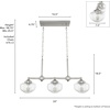 image:imageHunter  Saddle Creek 3Light Brushed Nickel Schoolhouse Style Dimmable Large Chandelier for Bedrooms Kitchens Dining Living Rooms  19489