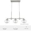image:imageHunter  Saddle Creek 3Light Brushed Nickel Schoolhouse Style Dimmable Large Chandelier for Bedrooms Kitchens Dining Living Rooms  19489