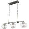 image:imageHunter  Saddle Creek 3Light Brushed Nickel Schoolhouse Style Dimmable Large Chandelier for Bedrooms Kitchens Dining Living Rooms  19489