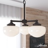 image:imageHunter  Saddle Creek 3Light Noble Bronze Schoolhouse Style Dimmable Medium Size Chandelier for Bedrooms Kitchens Dining Living Rooms  19357