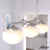 image:imageHunter  Saddle Creek 3light Brushed Nickel Large Chandelier Dimmable Schoolhouse Style Linear Shaped for Bedrooms Kitchens Dining Living Rooms  19488