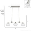 image:imageHunter  Saddle Creek 3light Brushed Nickel Large Chandelier Dimmable Schoolhouse Style Linear Shaped for Bedrooms Kitchens Dining Living Rooms  19488