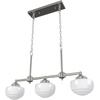 image:imageHunter  Saddle Creek 3light Brushed Nickel Large Chandelier Dimmable Schoolhouse Style Linear Shaped for Bedrooms Kitchens Dining Living Rooms  19488
