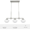 image:imageHunter  Saddle Creek 3light Brushed Nickel Large Chandelier Dimmable Schoolhouse Style Linear Shaped for Bedrooms Kitchens Dining Living Rooms  19488