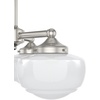 image:imageHunter  Saddle Creek 3light Brushed Nickel Medium Size Chandelier Dimmable Schoolhouse Style Candle Shaped for Bedrooms Kitchens Dining Living Rooms  19355
