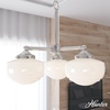 image:imageHunter  Saddle Creek 3light Brushed Nickel Medium Size Chandelier Dimmable Schoolhouse Style Candle Shaped for Bedrooms Kitchens Dining Living Rooms  19355