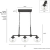image:imageHunter  Saddle Creek 3light Noble Bronze Large Chandelier Dimmable Schoolhouse Style Linear Shaped for Bedrooms Kitchens Dining Living Rooms  19491