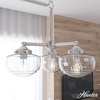 image:imageHunter  Saddle Creek 3light Noble Bronze Medium Size Chandelier Dimmable Schoolhouse Style Candle Shaped for Bedrooms Kitchens Dining Living Rooms  19358Brushed Nickel