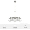 image:imageHunter  Saddle Creek 5Light Brushed Nickel Schoolhouse Style Dimmable Large Chandelier for Bedrooms Kitchens Dining Living Rooms  19360Brushed Nickel
