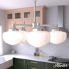 image:imageHunter  Saddle Creek 5light Brushed Nickel Large Chandelier Dimmable Schoolhouse Style Candle Shaped for Bedrooms Kitchens Dining Living Rooms  19359
