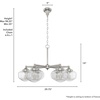 image:imageHunter  Saddle Creek 6Light Brushed Nickel Large Chandelier Dimmable Schoolhouse Style Candle Shaped for Bedrooms Kitchens Dining Living Rooms  19064