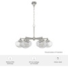 image:imageHunter  Saddle Creek 6Light Brushed Nickel Large Chandelier Dimmable Schoolhouse Style Candle Shaped for Bedrooms Kitchens Dining Living Rooms  19064