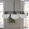 image:imageHunter  Saddle Creek 6light Noble Bronze Large Chandelier Dimmable Schoolhouse Style Candle Shaped for Bedrooms Kitchens Dining Living Rooms  19120Noble Bronze