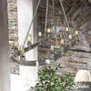 image:imageHunter  Saddlewood 10Light Brushed Nickel Casual Style Dimmable Extra Large Chandelier for Bedrooms Kitchens Dining Living Rooms  19028